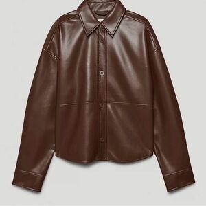 Aritzia Babaton Pelli Hip Shirt Jacket Vegan leather-Size S-NWOT